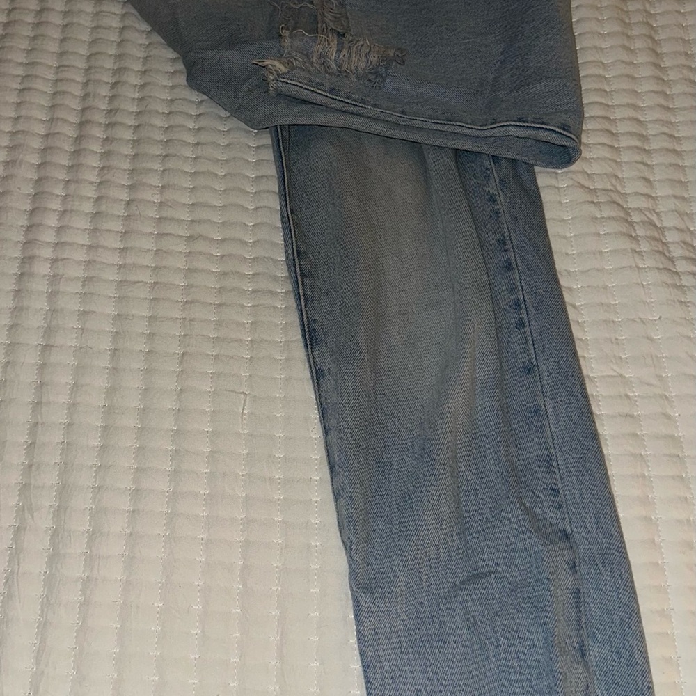 PacSun Light Blue Distressed Straight Leg Jeans